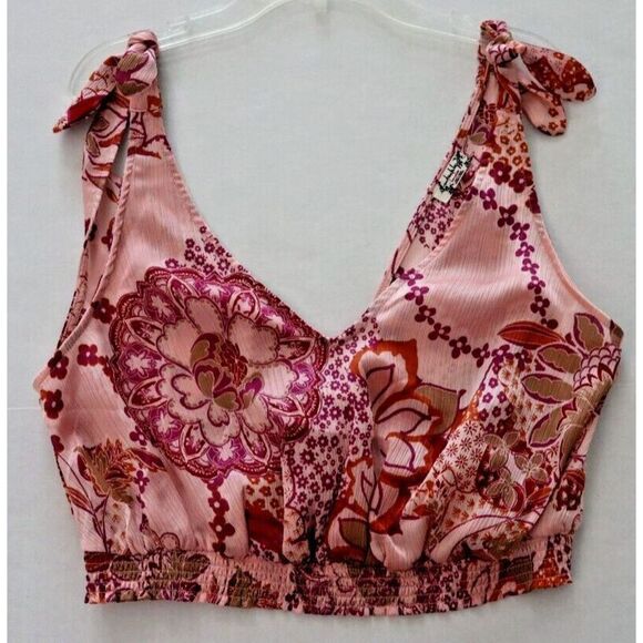 Free People OB1338373 Women's Sz S Pink Weekend In Montauk Cropped Tank Top $60 - Picture 4 of 9
